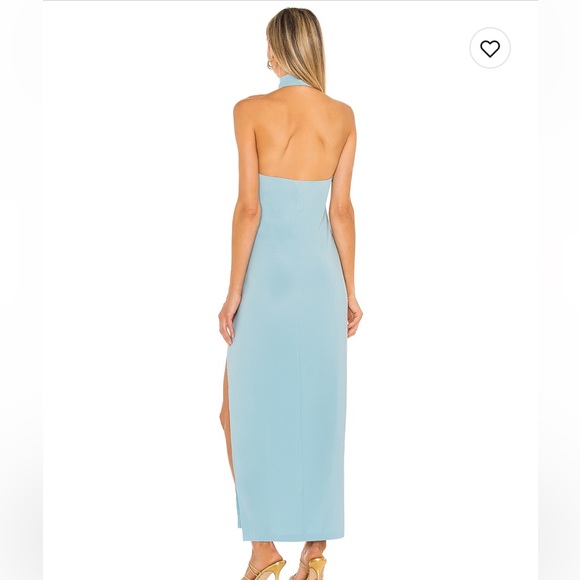 Revolve Norma Kamala Halter Turtle Side Slit Gown in Powder Blue - Medium - Picture 3 of 6